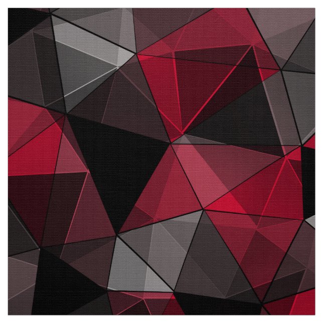 Tissu Abstrait, noir et rouge, triangle, géométrique, no (Échantillon)