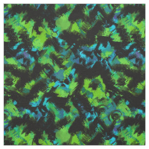 Tissu Abstrait noir et vert