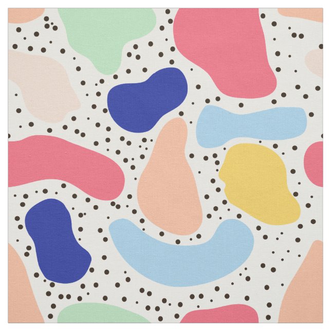 Tissu Abstrait plaisir moderne mignon enfants formes été (Échantillon)