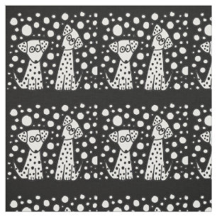 Tissu abstrait repéré drôle de chiens