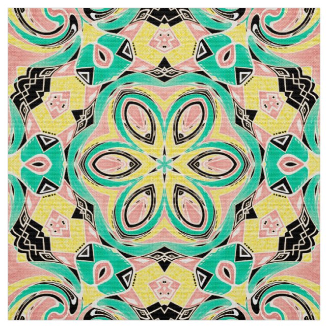 Tissu Abstraits formes modernes géométriques imprimer ma (Échantillon)