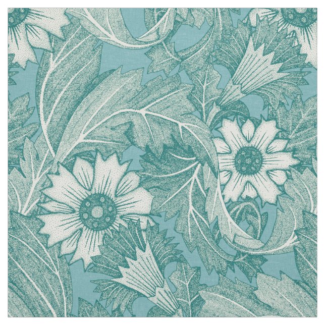 Tissu acanthus veridian turquoise (Échantillon)