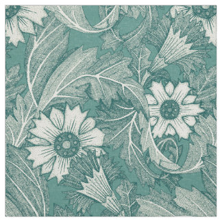 Tissu acanthus vert turquoise foncé