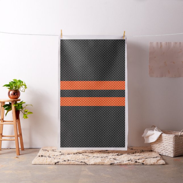 Tissu Accent Sportif Rayures Orange Style Carbone (In Situ)
