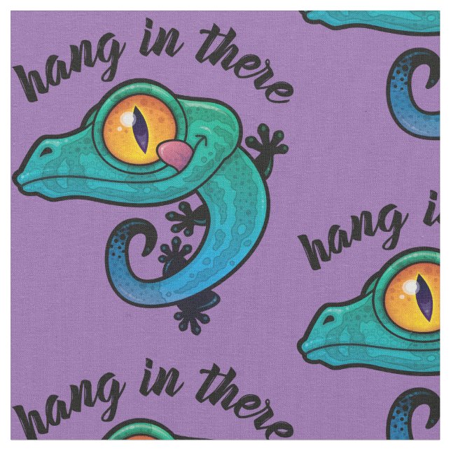 Tissu Accrochez-Vous Là Gecko Coloré (Fermer)