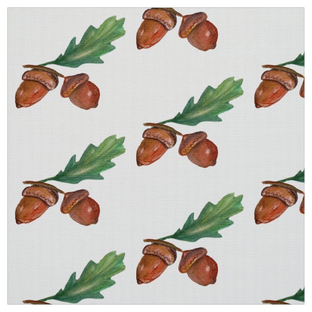 Tissu Acornes, Fruits de chêne Aquarelle (Échantillon)