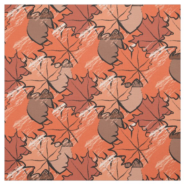 Tissu Acorns et feuille II (Échantillon)