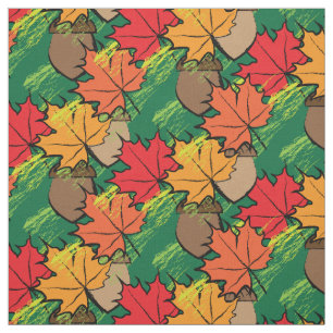 Tissu Acorns et feuille III