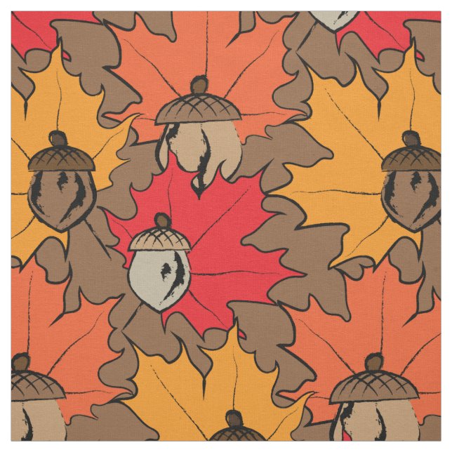 Tissu Acorns et feuille V (Échantillon)