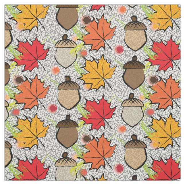 Tissu Acorns et feuilles VII (Échantillon)