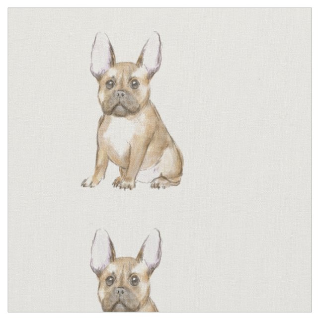 Tissu Adorable chiot français bulldog (Fermer)