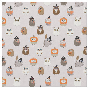 Tissu Adorable Chouette d'Halloween Motif