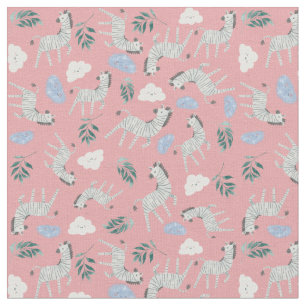 Tissu Adorable jungle mignonne safari zèbre chevaux enfa