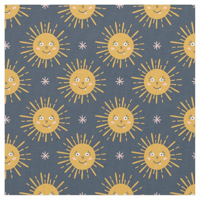 Tissu Adorable soleil heureux (Fermer)
