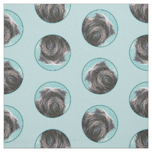 Tissu Affenpinscher Peinture Chien noir et argent Art