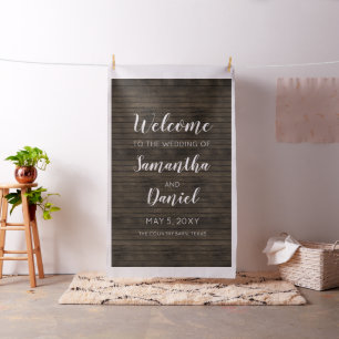 Tissu Affiche de bienvenue Mariage Rustic Barn Wood