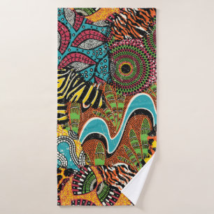 Tissu africain traditionnel et peaux d'animaux sau