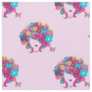 Tissu afro à fleurs boho
