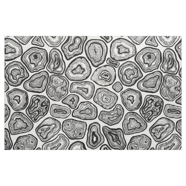 Tissu Agate les tranches en noir et blanc (Fat Quarter)