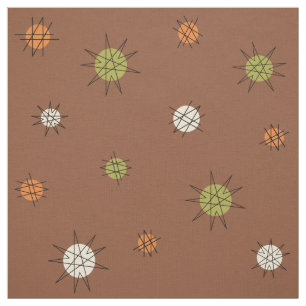 Tissu Age atomique Starburst Planètes Brown Green