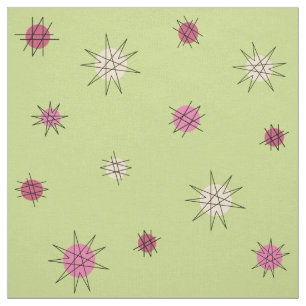Tissu Age atomique Starburst Planètes Lime Green