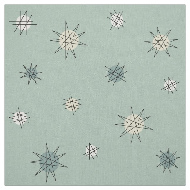 Tissu Age atomique Starburst Planètes Sage Green (Échantillon)