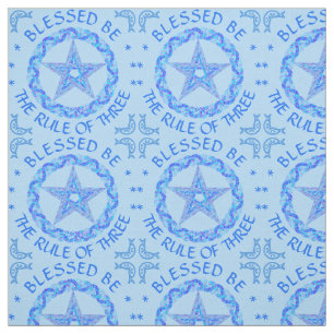 Tissu Âge païen de Wicca de symbole bleu de pentagone
