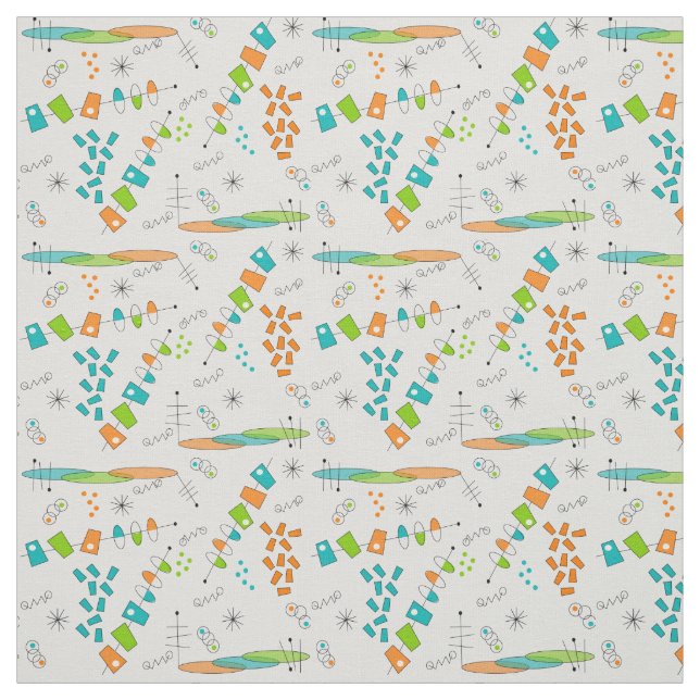 Tissu Âge Spatial Du Milieu Du Siècle Atomique  (Échantillon)