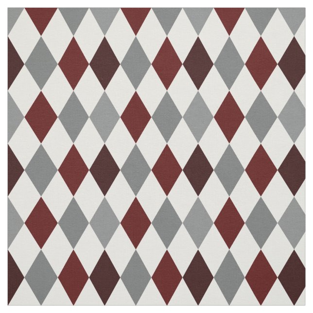 Tissu Aggie Maroon & Grey Jacquard Motif Fabric (Échantillon)