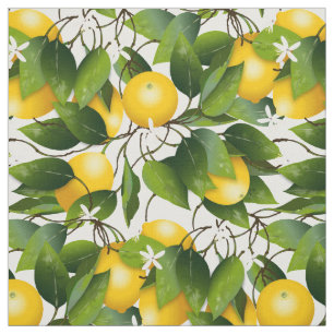 Tissu Agrumes de citrons floraux