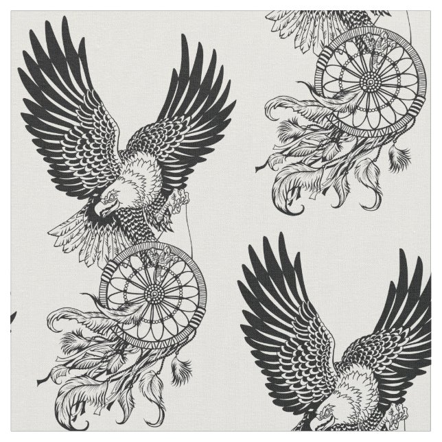 Tissu Aigle avec les Indiens d'Amérique (Fermer)