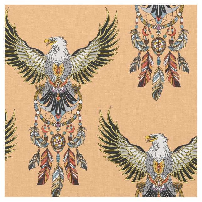 Tissu Aigle avec les Indiens d'Amérique (Fermer)