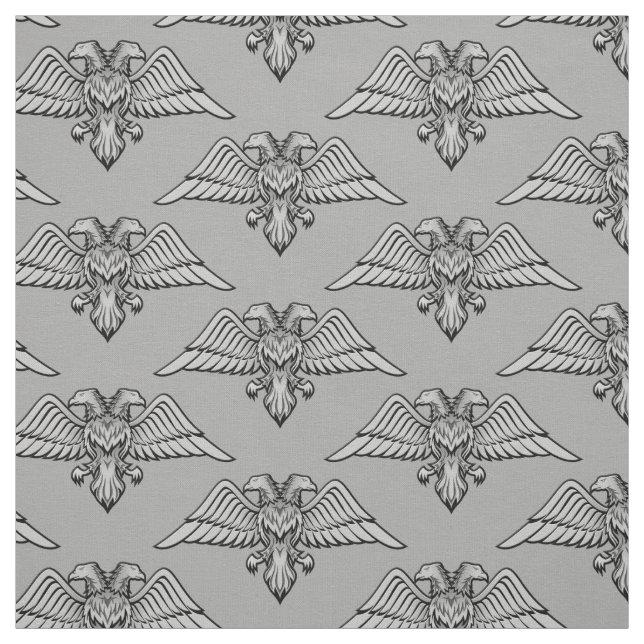 Tissu Aigle gris avec deux têtes (Échantillon)