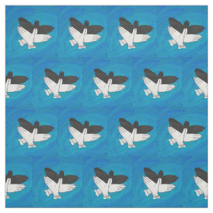 Tissu Aigle ombragé sur bleu