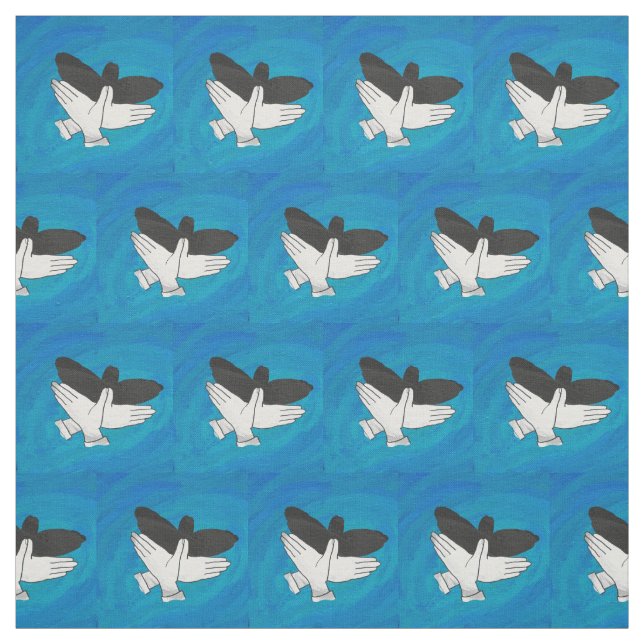 Tissu Aigle ombragé sur bleu (Échantillon)