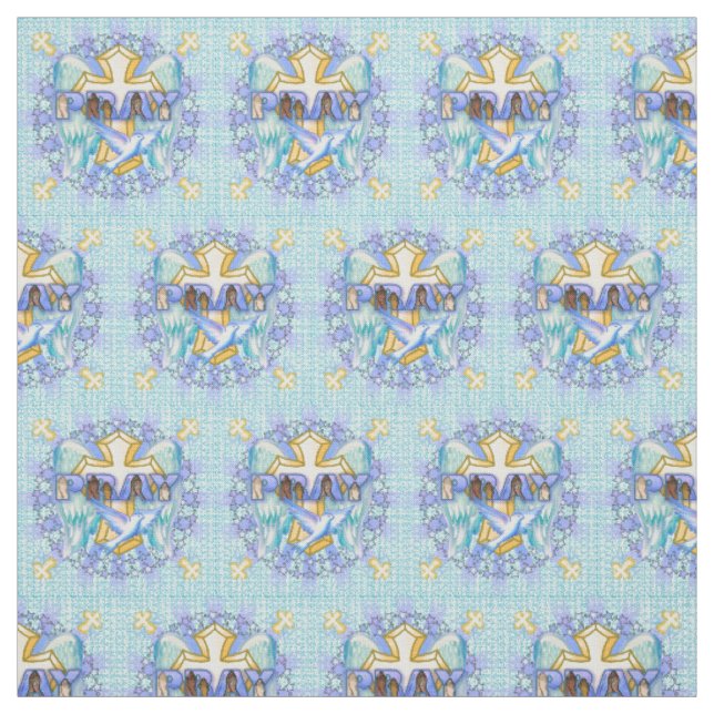 Tissu Ailes de prière chrétiennes (Échantillon)