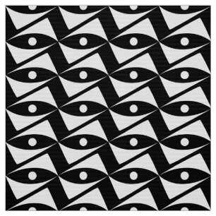 Tissu Ailes du Delta du milieu du siècle - blanc et noir