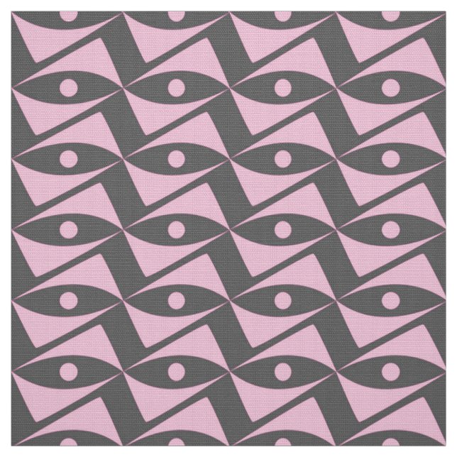 Tissu Ailes du Delta du milieu du siècle - rose et gris (Échantillon)