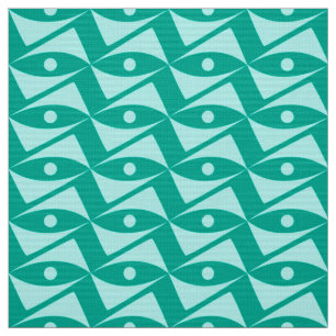 Tissu Ailes du Delta du milieu du siècle - turquoise & a