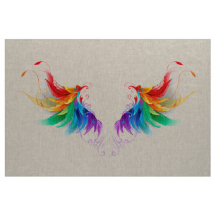 Tissu Ailes fluffy arc-en-ciel