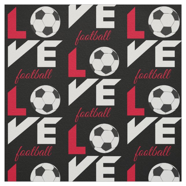 Tissu Aime le football (Échantillon)