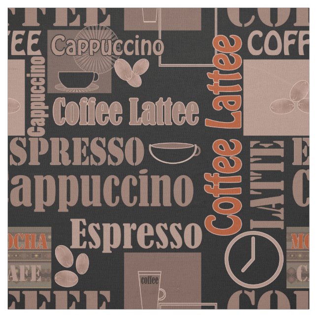 Tissu Aimer le café (Échantillon)