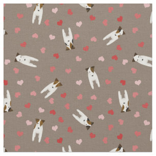 Tissu Aimez mon Jack Russell Terrier chiens coeur motif