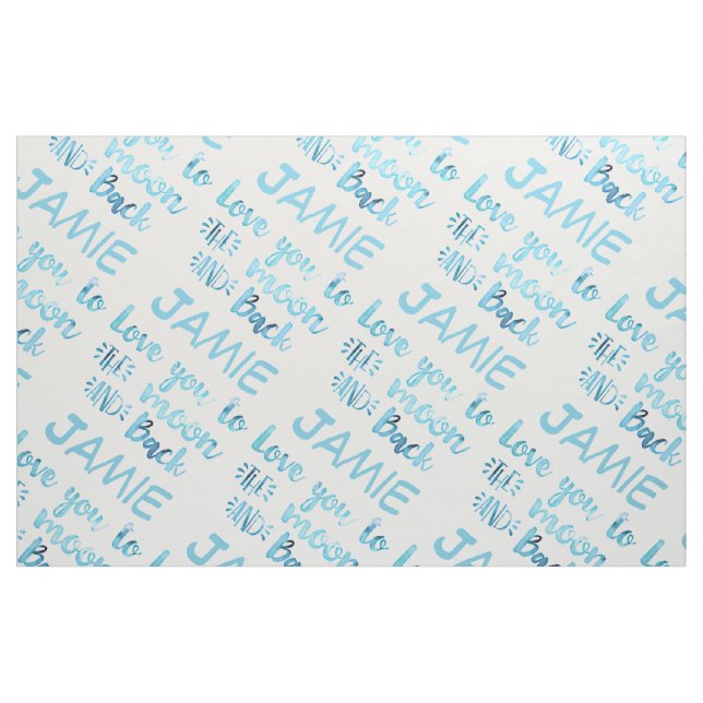 Tissu Aimez-Vous À La Lune Aquarelle Bébé Garçon (Fat Quarter)