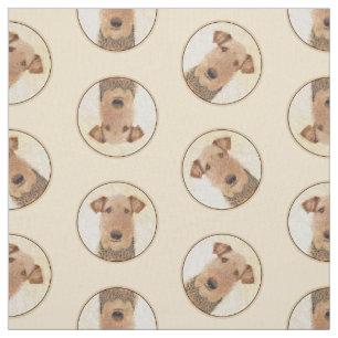 Tissu Airedale Terrier Peinture mignonne Chien original