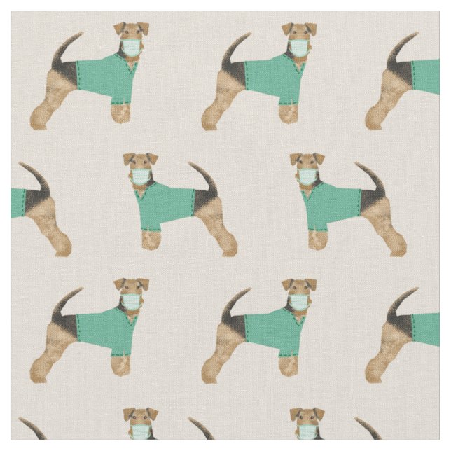 Tissu Airedale Terrier scrute le chien tan (Fermer)