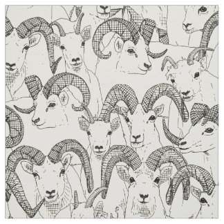 Tissu Alaskan Dall mouton perle noire