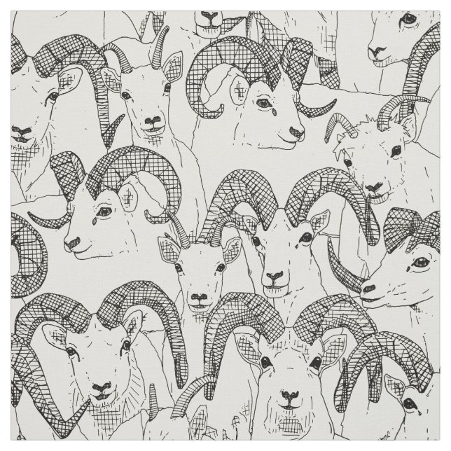 Tissu Alaskan Dall mouton perle noire (Échantillon)