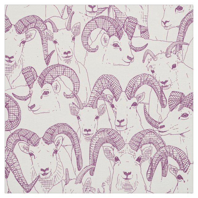 Tissu Alaskan Dall mouton perle violette (Échantillon)