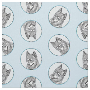 Tissu Alaskan Klee Kai AKK Husky Peinture Cute Chien Art